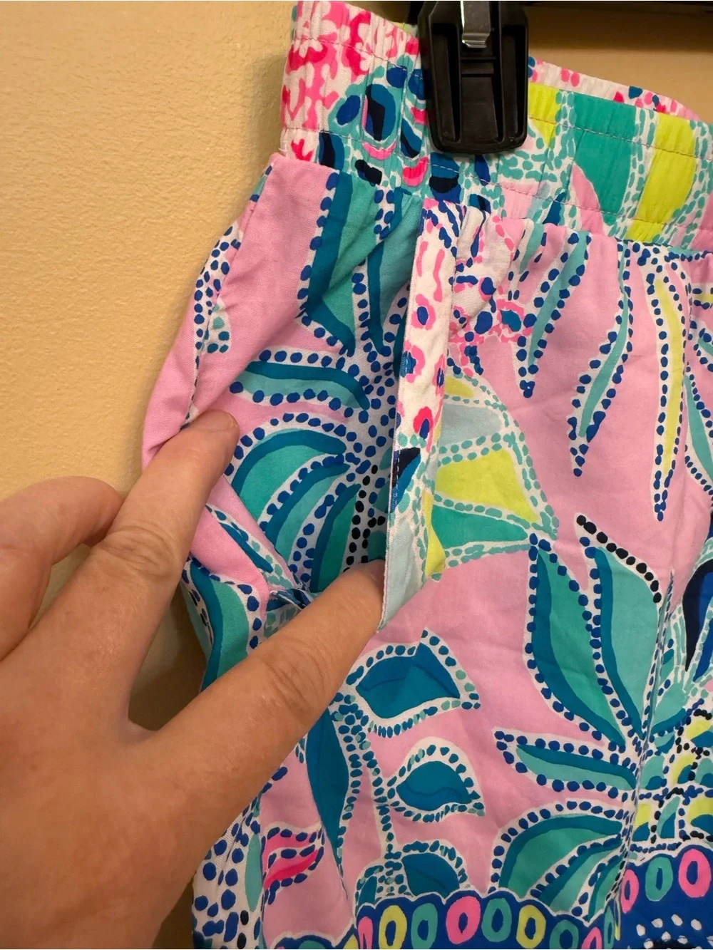 Lilly Pulitzer Pink Tropical Print Drawstring Athletic Shorts